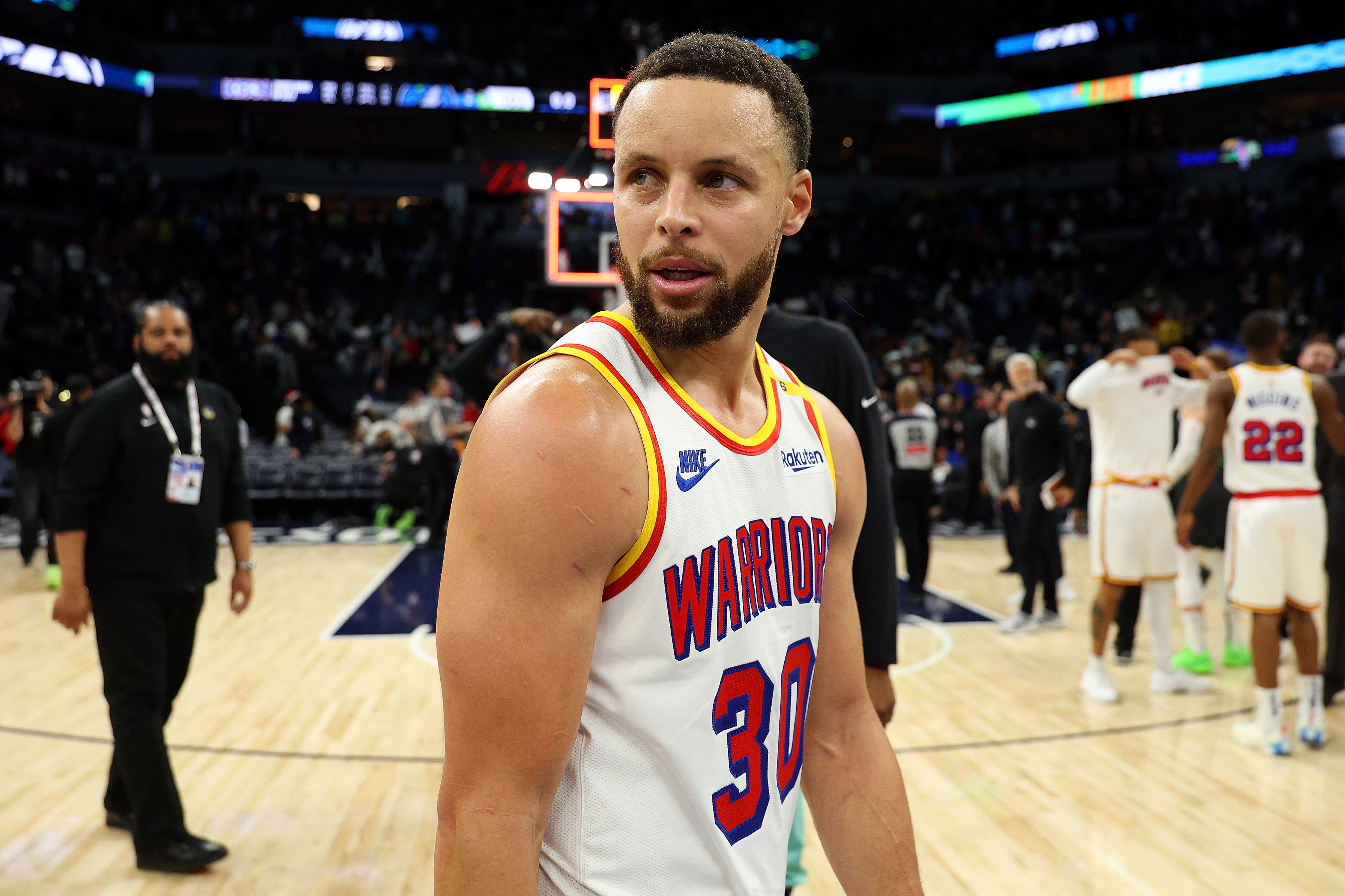 Stephen Curry, tras terminar el partido entre Golden State Warriors y Minnesota Timberwolves