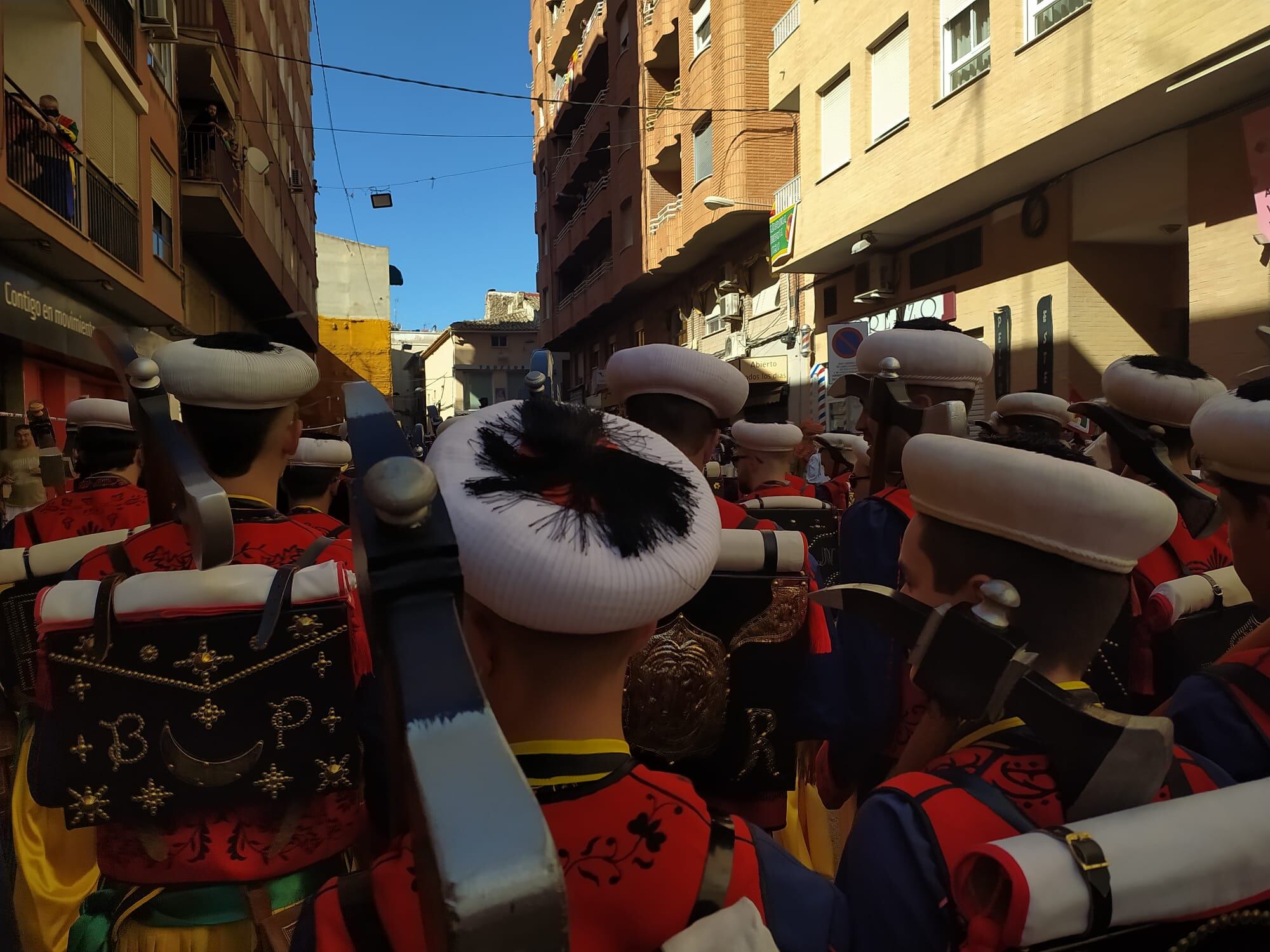 Uno de los bloques de la Comparsa de Moros Nuevos