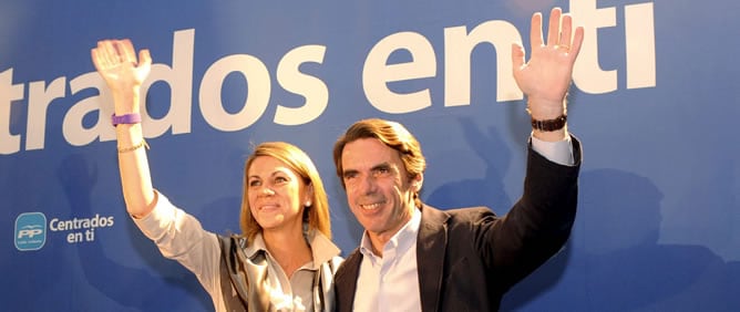 Aznar y Cospedal, durante el acto de campaña en Cuenca