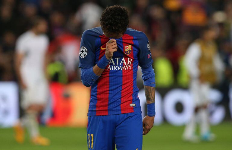 El jugador del FC Barcelona Neymar tras el partido frente a la Juventus de Turín. 