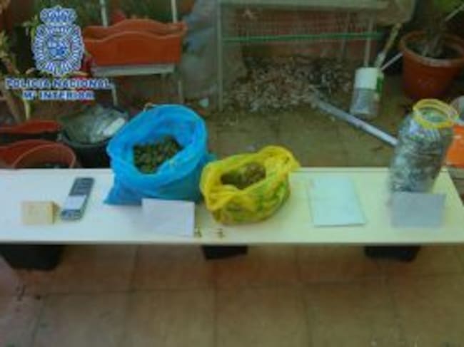 Restos de marihuana encontrados en el domicilio de Andújar.