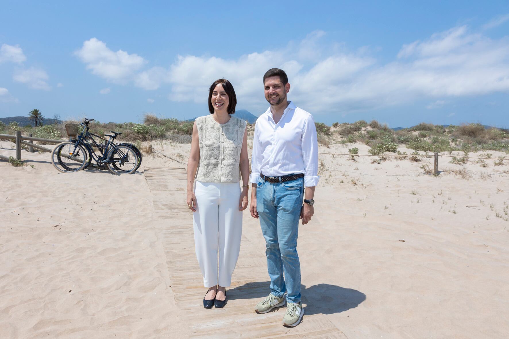 Morant y Prieto en la playa de l´Auir.