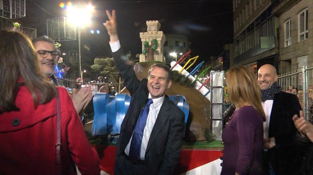 El alcalde de Vigo, Abel Caballero ante el meco de este año