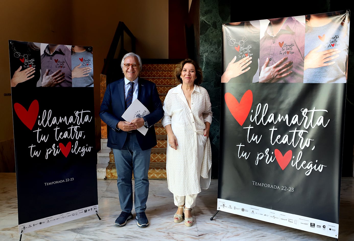 Paco Camas e Isamay Benavente durante la presentación este lunes en el Villamarta