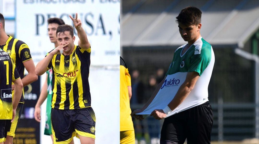 Pablo Goñi (izquierda) y Siverio (derecha) celebran sus goles