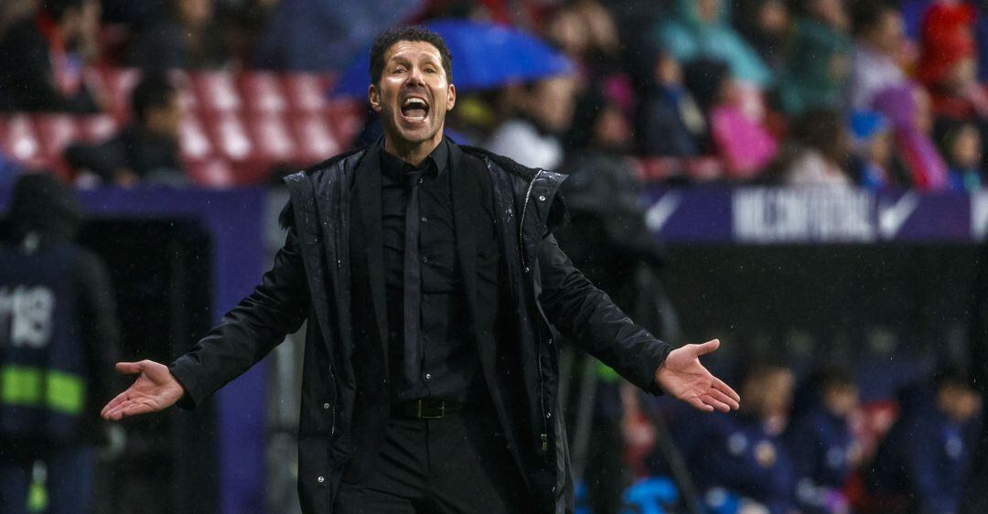 El Cholo Simeone, durante un partido en el Wanda Metropolitano