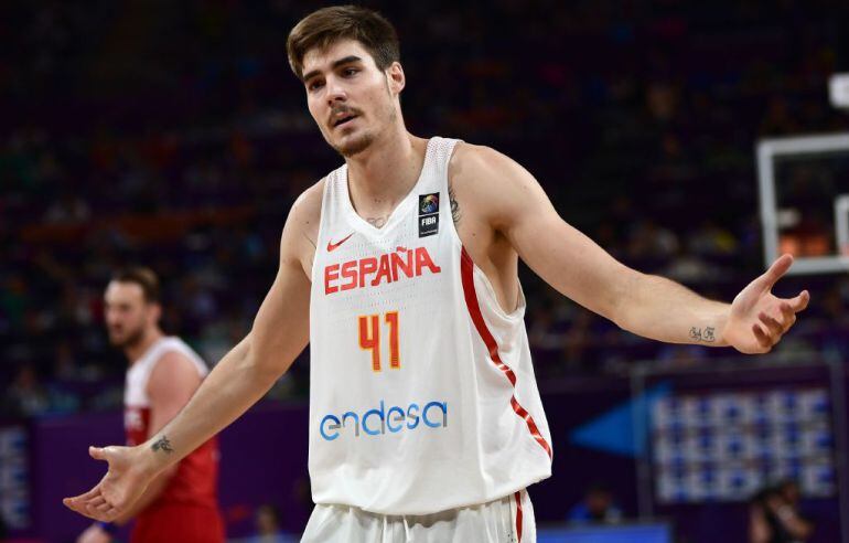 Juancho Hernangómez durante un partido con España en el Eurobasket