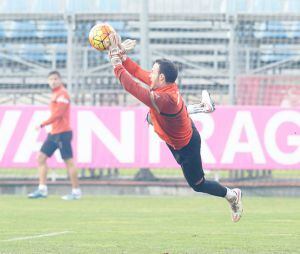 Manu Herrera en la primera sesión de trabajo de la semana