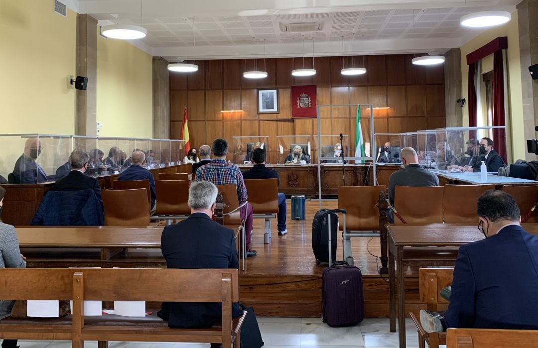 Sala de vistas de la Audiencia Provincial de Jaén durante la primera jornada del juicio.