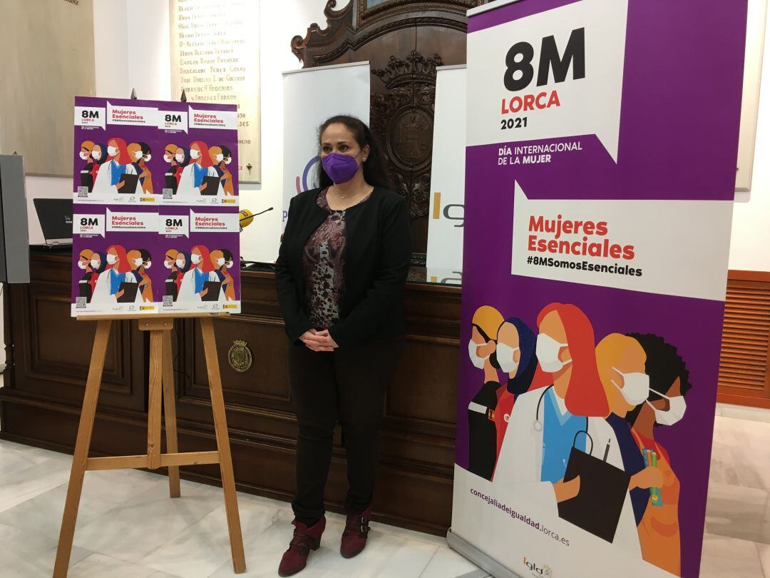 La edil de Igualdad, durante la presentación del 8M