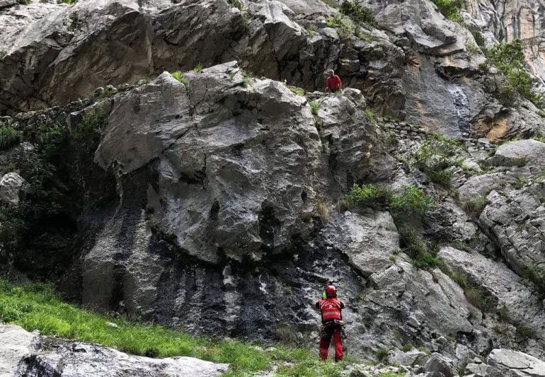 Zona de la ruta del Cares donde se produjo el accidente