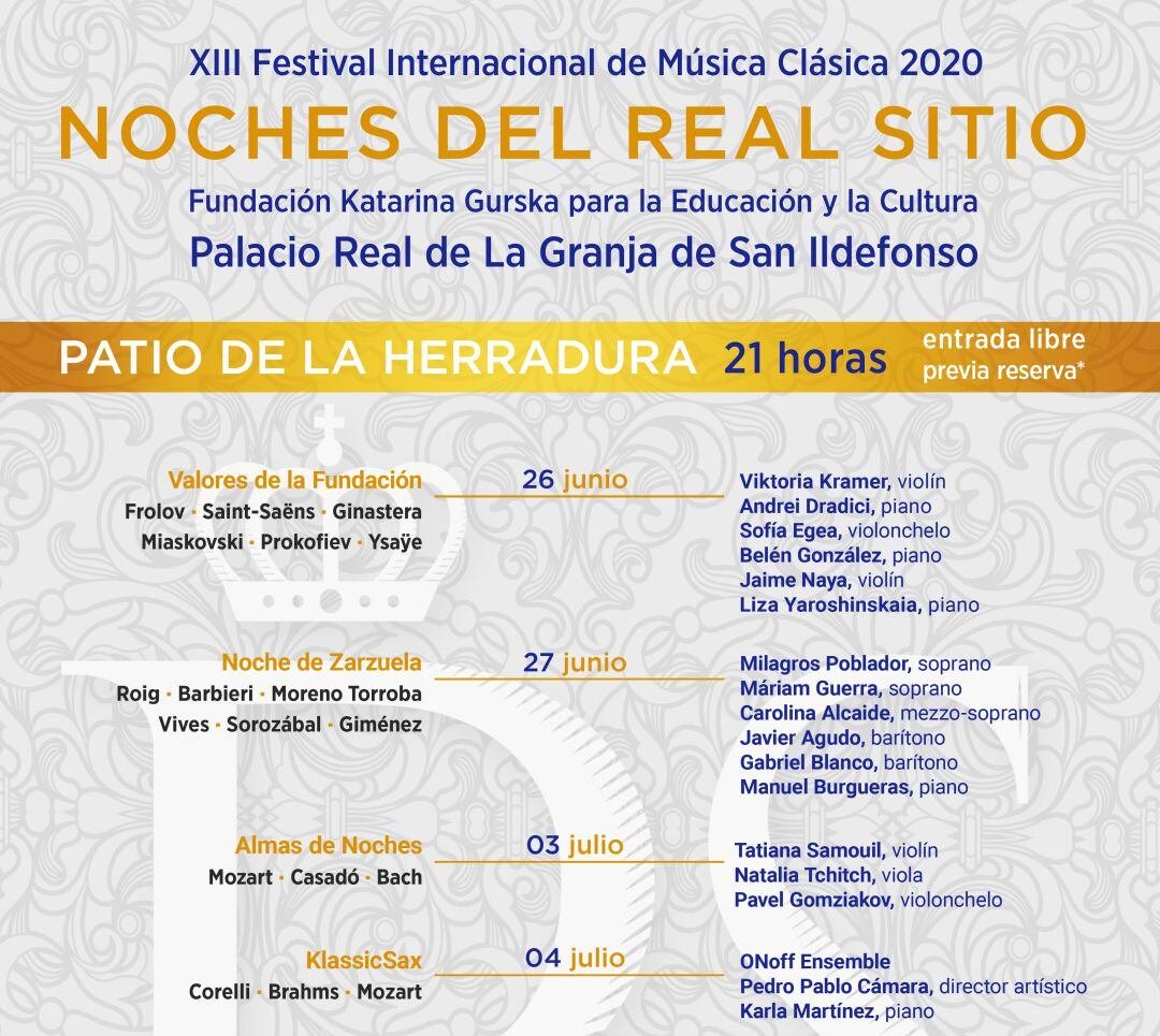 Cartel con la programación del Festival de Música Clásica