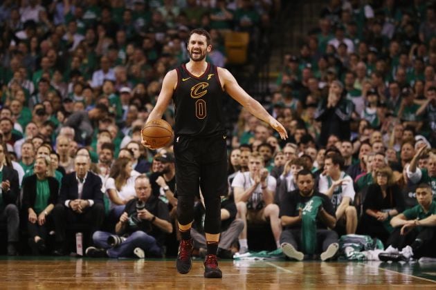 Kevin Love en un partido en el TD Garden de Boston