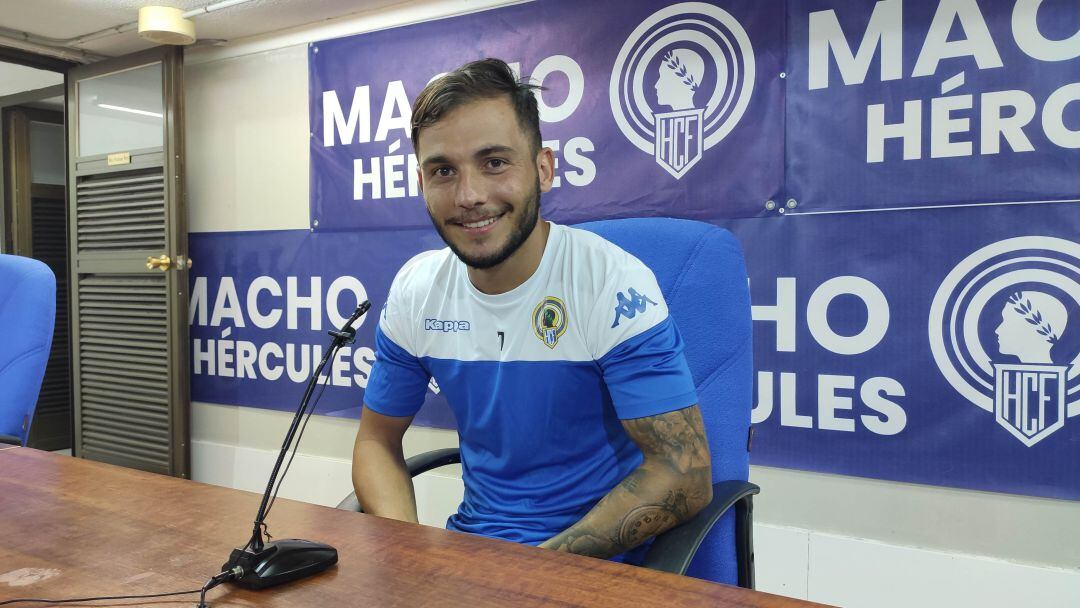 Borja Martínez, en la sala de prensa del Rico Pérez