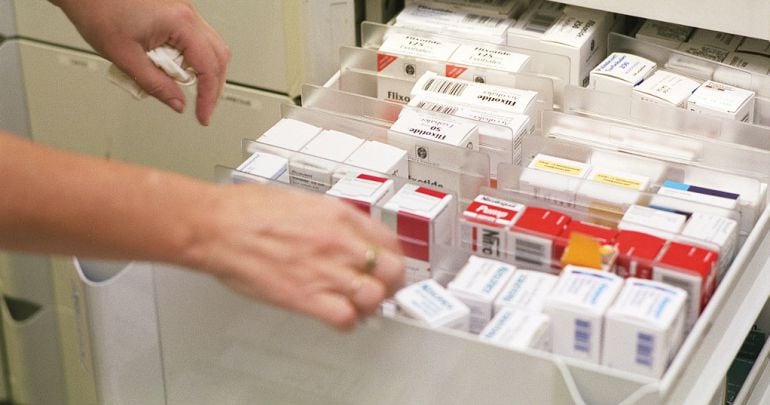 Medicamentos en una oficina de farmacia