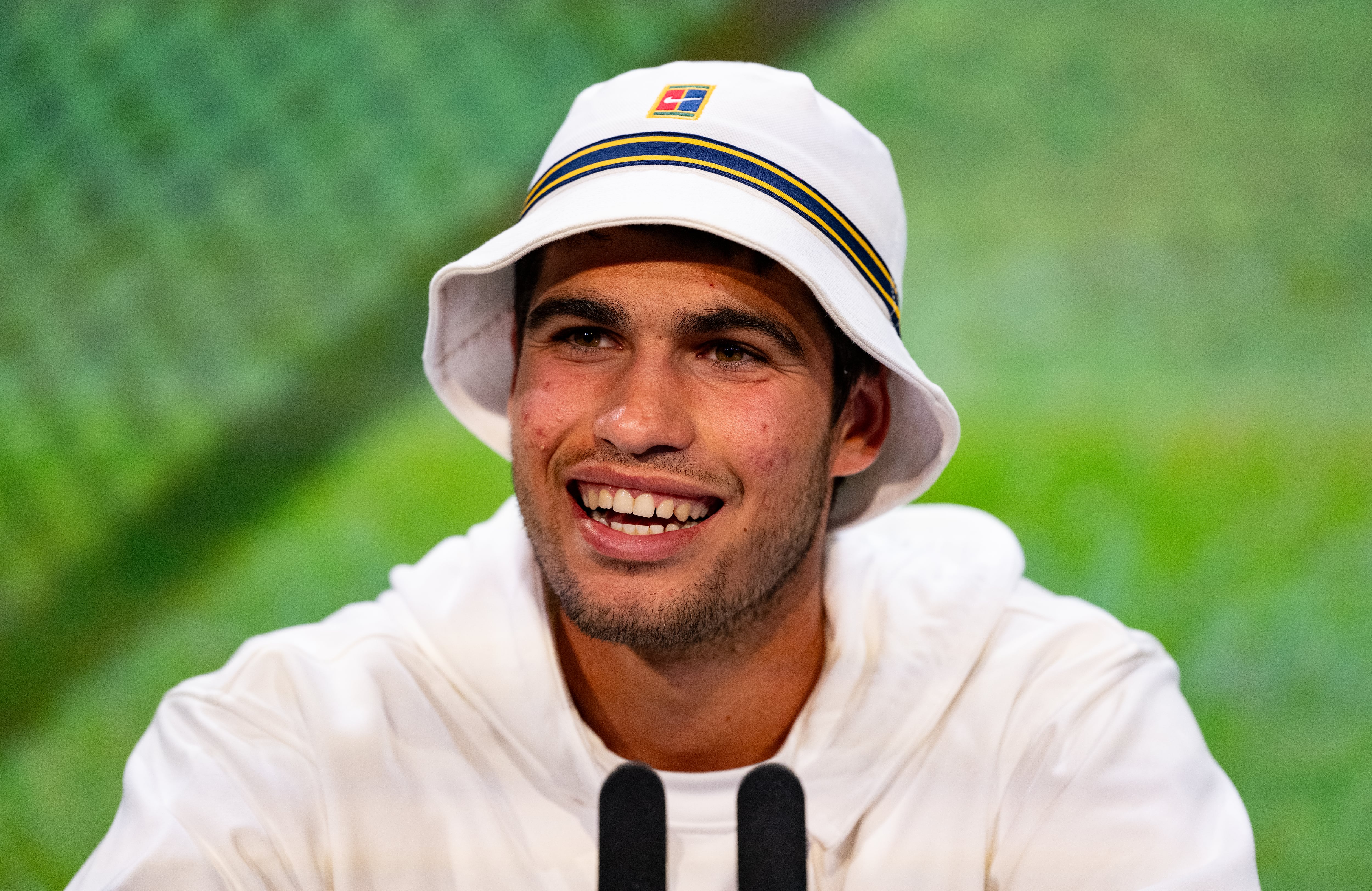 Carlos Alcaraz, durante la rueda de prensa previa al debut del español en Wimbledon. (Photo AELTC/Florian Eisele/Handout via Getty Images)