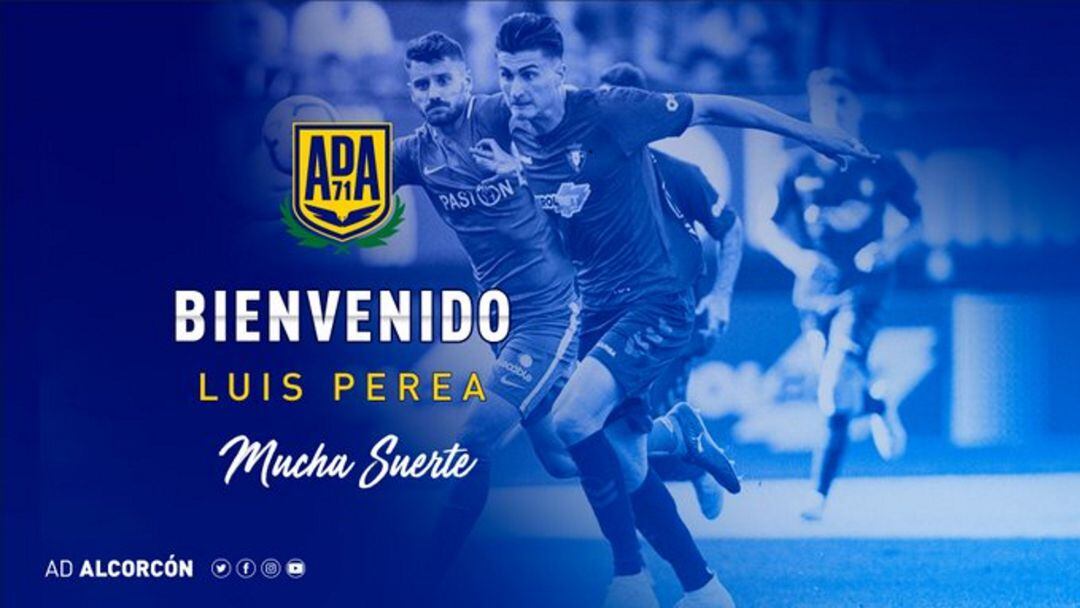 Bienvenida del Alcorcón a su nuevo jugador, Luis Perea
