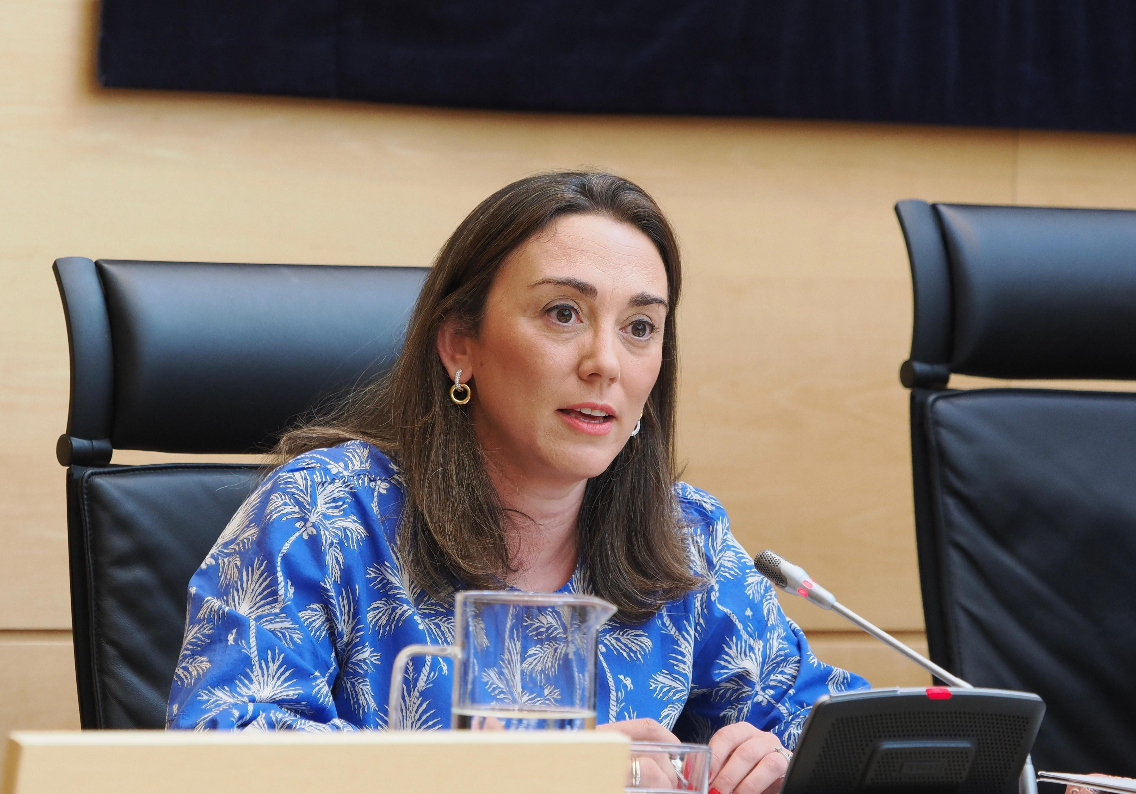 La consejera de Movilidad y Transformación Digital, María González Corral, informa a las Cortes sobre el grado de cumplimiento de los objetivos de su departamento para la legislatura