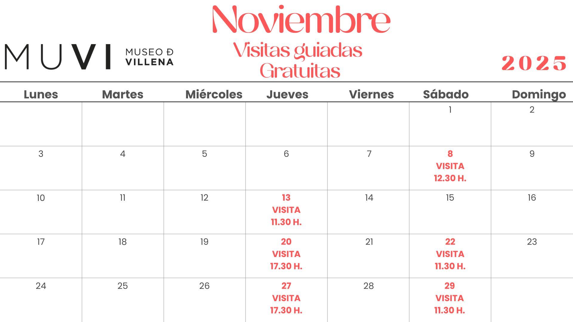 Calendario de visitas