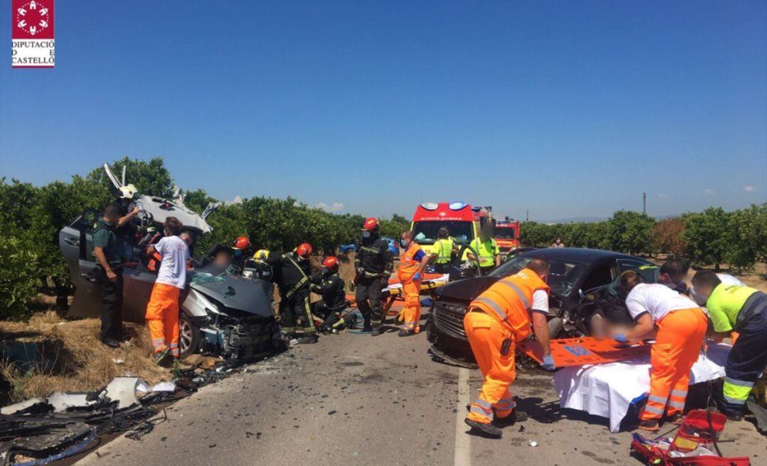 Imagen del accidente de tráfico este lunes en el camino Benafeli