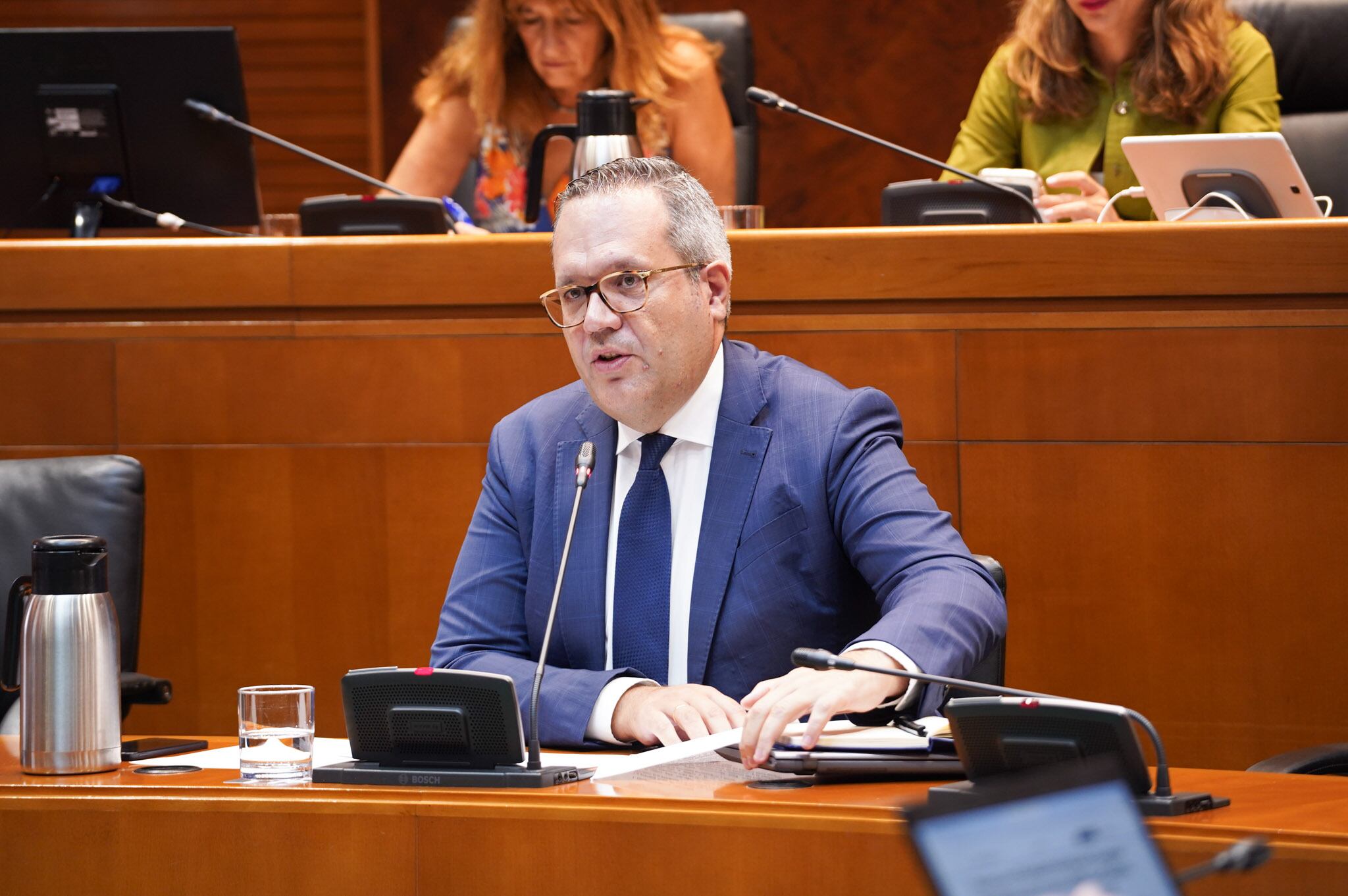 Carlos Ortas, director gerente del parque tecnológico Walqa, este lunes en las Cortes de Aragón,
