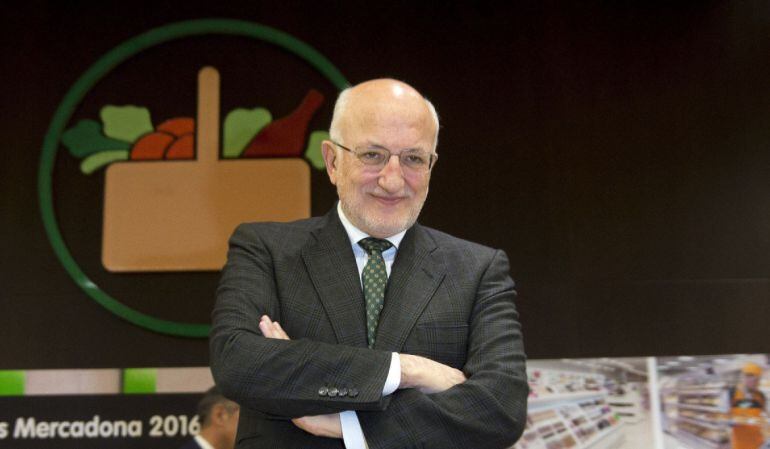 El presidente de Mercadona, Juan Roig, durante la presentación de los resultados de la compañía de 2016.