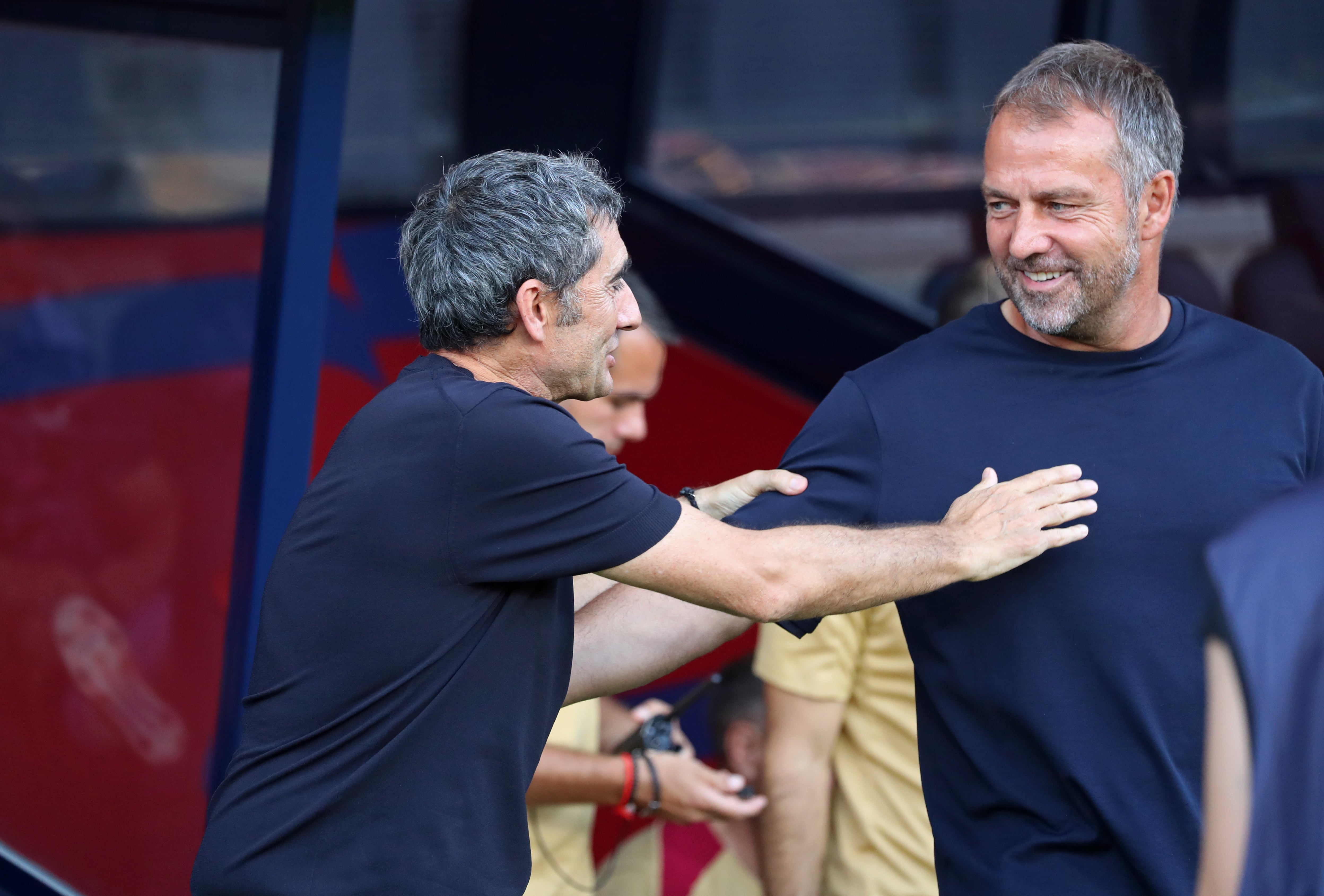 Hansi Flick y Ernesto Valverde