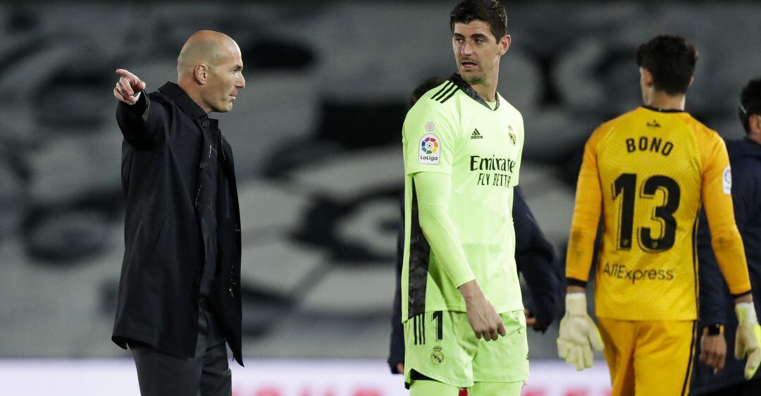 Zidane, al término del partido entre el Real Madrid y el Sevilla.