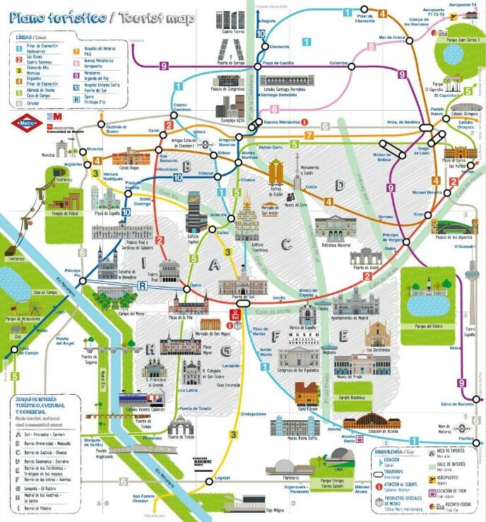 Nuevo plano turístico del Metro de Madrid