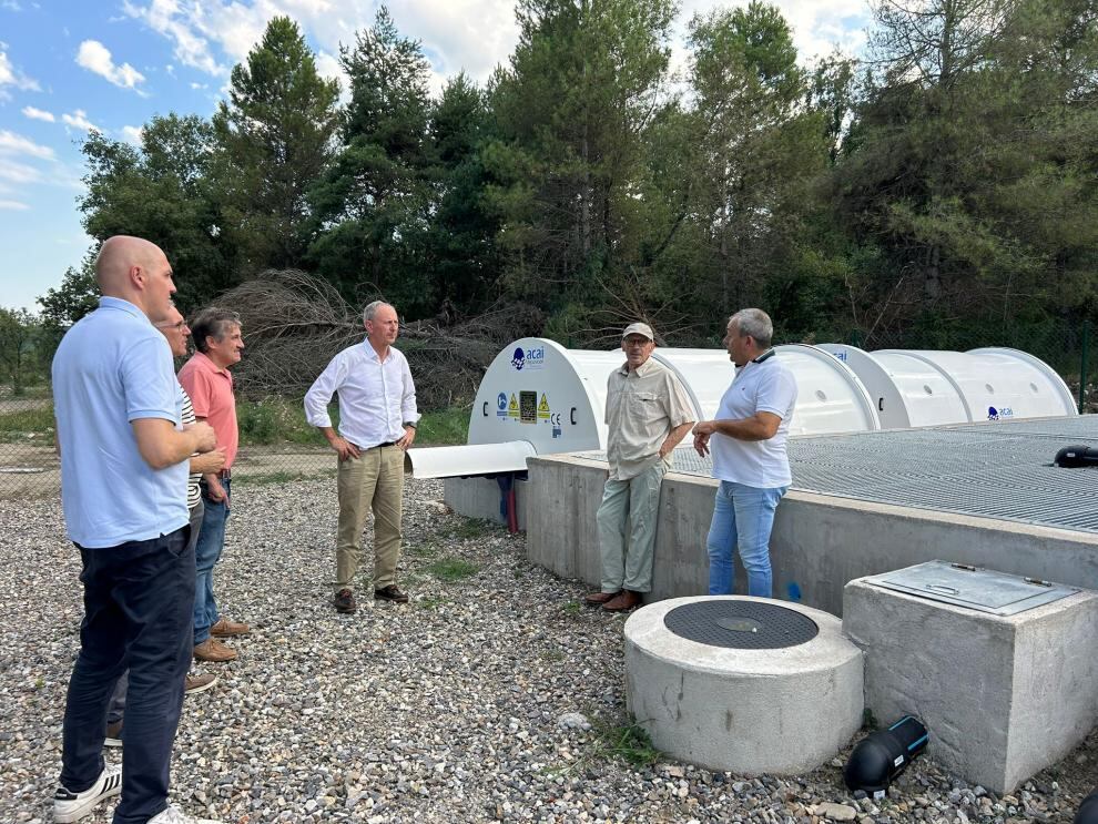 Un momento de la visita a la depuradora de Labuerda. Foto: DGA
