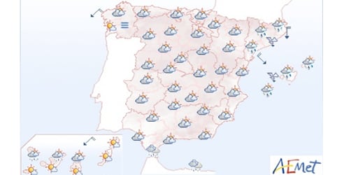 Previsión del tiempo para el domingo 30 de septiembre.