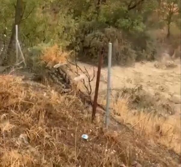 Inundación de un puente en Jaén.