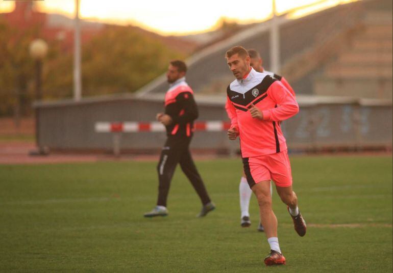 Samuel Llorca, en el primer entrenamiento del año 2018