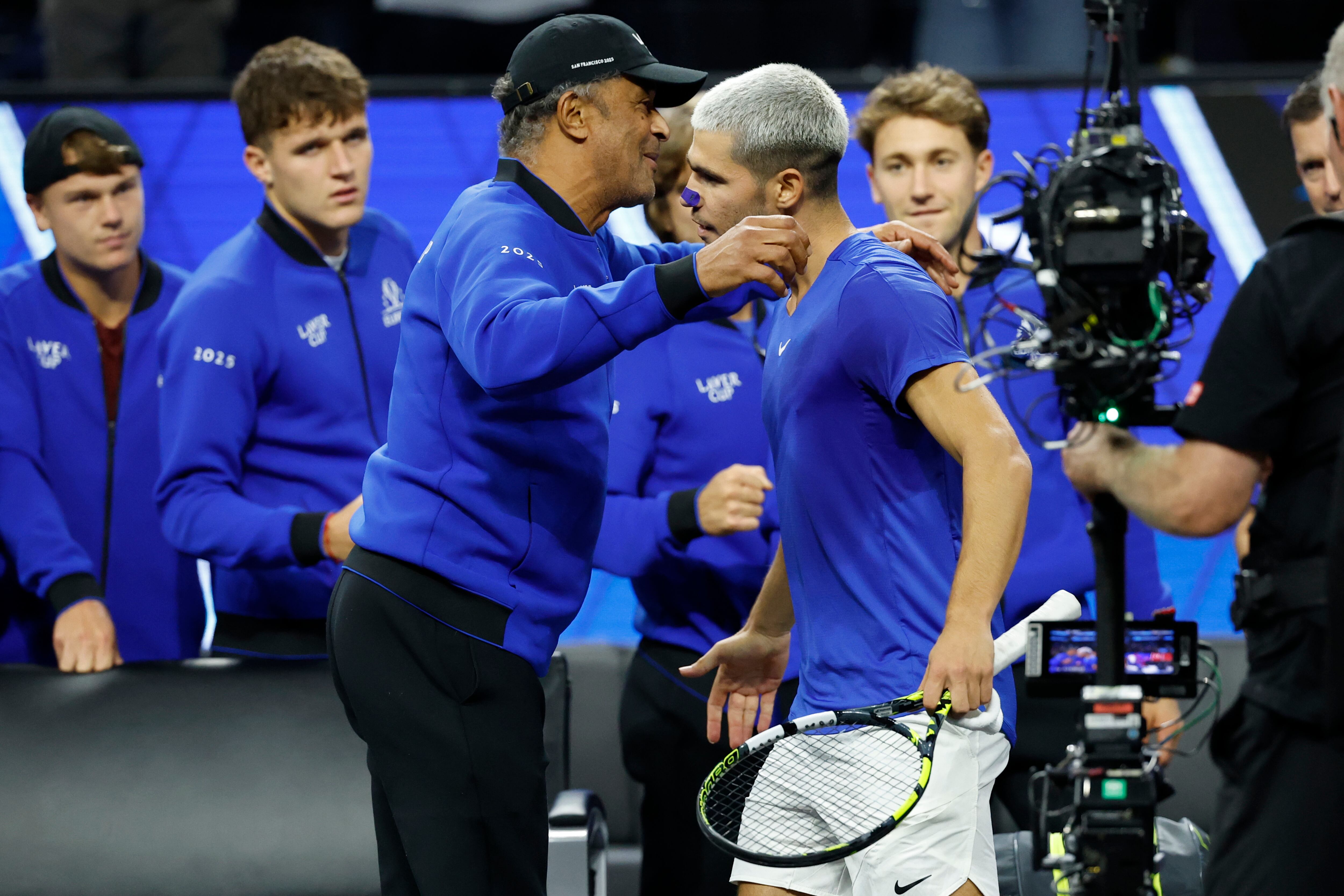 Carlos Alcaraz, durante un partido en la Laver Cup 2025. EFE/EPA/JOHN G. MABANGLO