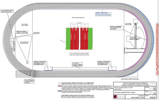 Así serán las obras de mejora de la pista de atletismo de Valdepeñas (Ciudad Real)