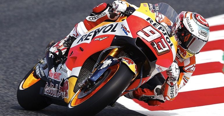 Marc Márquez, durante una vuelta al circuito de Montmeló