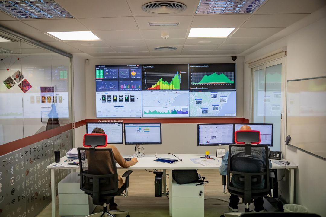 Sala de control de la ZBE Rondes de Barcelona