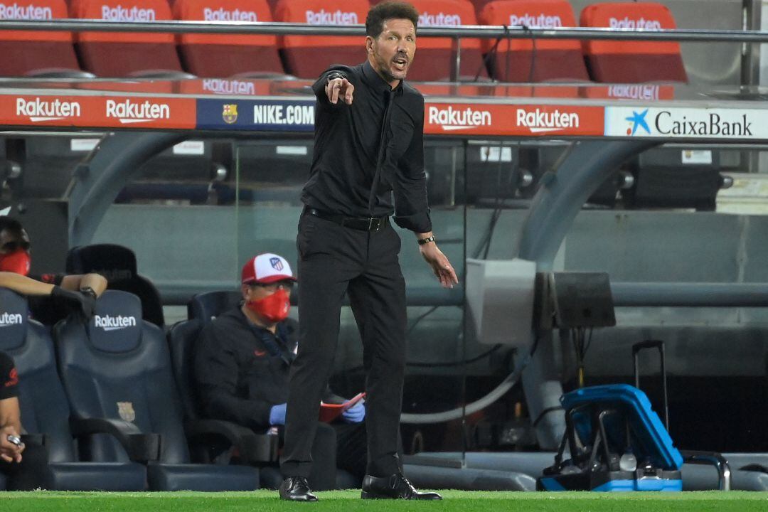 Simeone en el Camp Nou