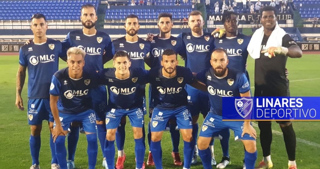 Once inicial del Linares Deportivo en el partido ante el Real Jaén CF.