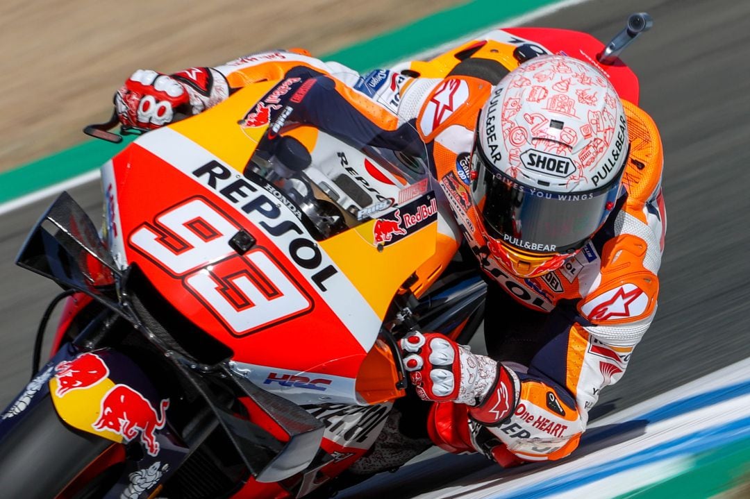 Marc Márquez durante unos entrenamientos en Jerez