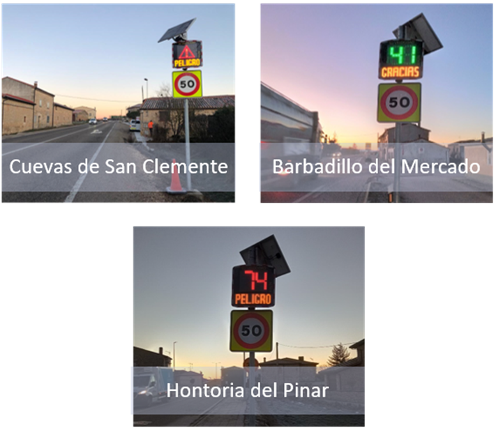 Radares pedagógicos instalados en tres travesías de la N-234 en Burgos