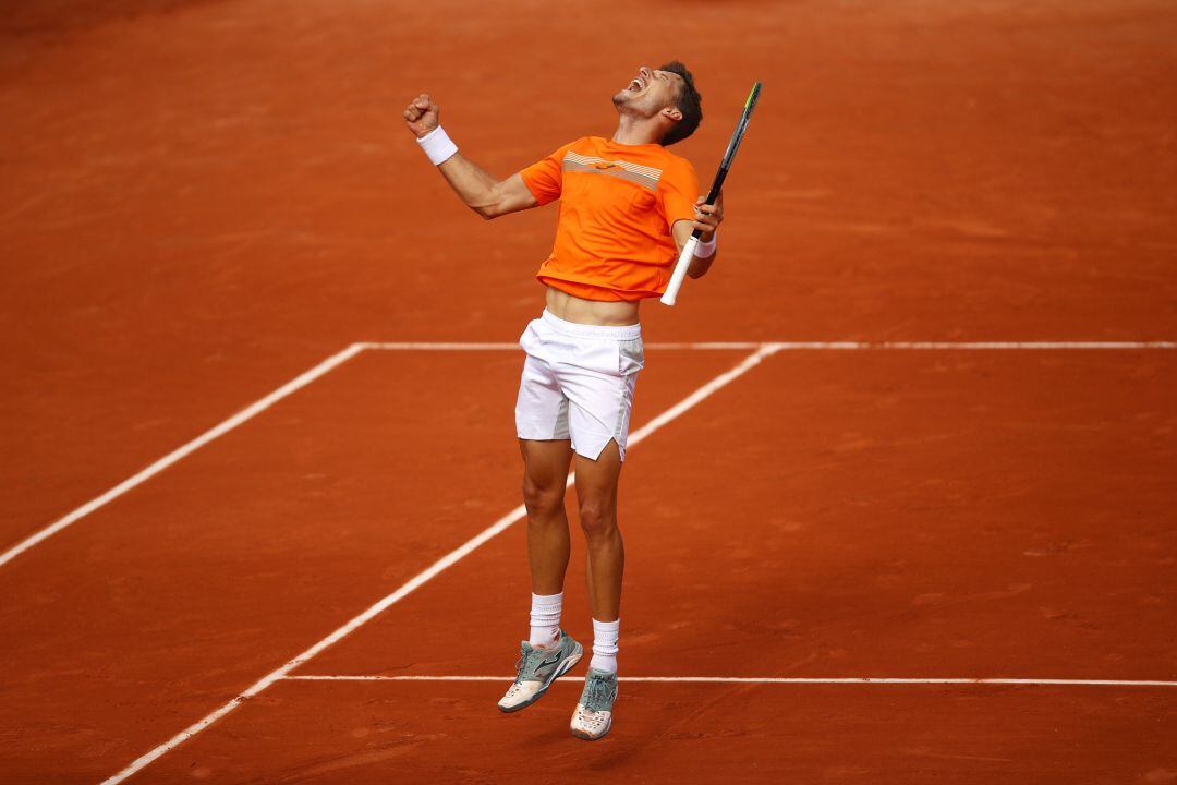 Pablo Carreño celebra la victoria ante Roberto Bautista. 