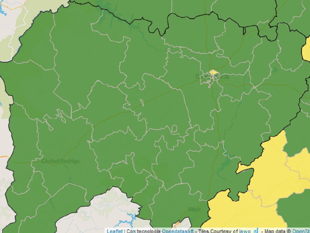 Imagen de la incidencia del virus en la provincia de Salamanca, al completo.