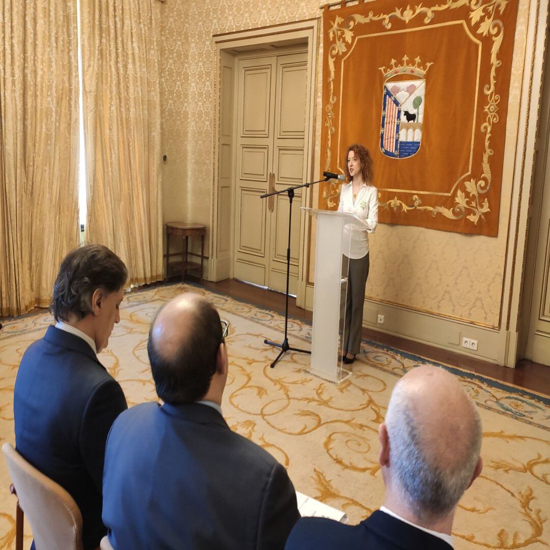 La primera teniente de alcalde del Ayuntamiento de Salamanca y concejala de Ciudadanos, Ana Suárez, en el uso de la palabra