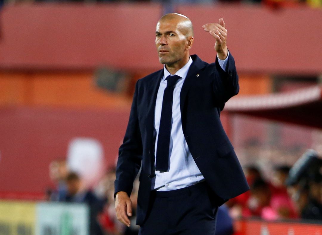 Zidane, durante el partido contra el Mallorca.