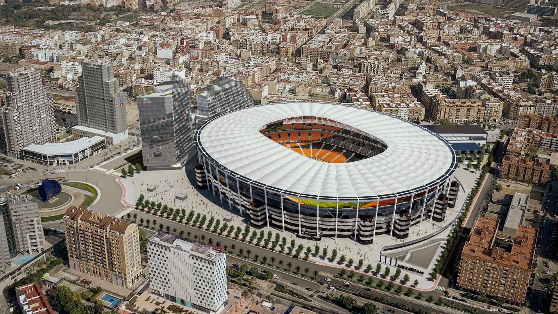 Imagen del proyecto de construcción del Nou Mestalla (Valencia CF)