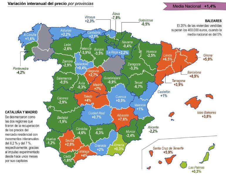 Detalle de la infografía de la Agencia EFE "Precio de la vivienda"