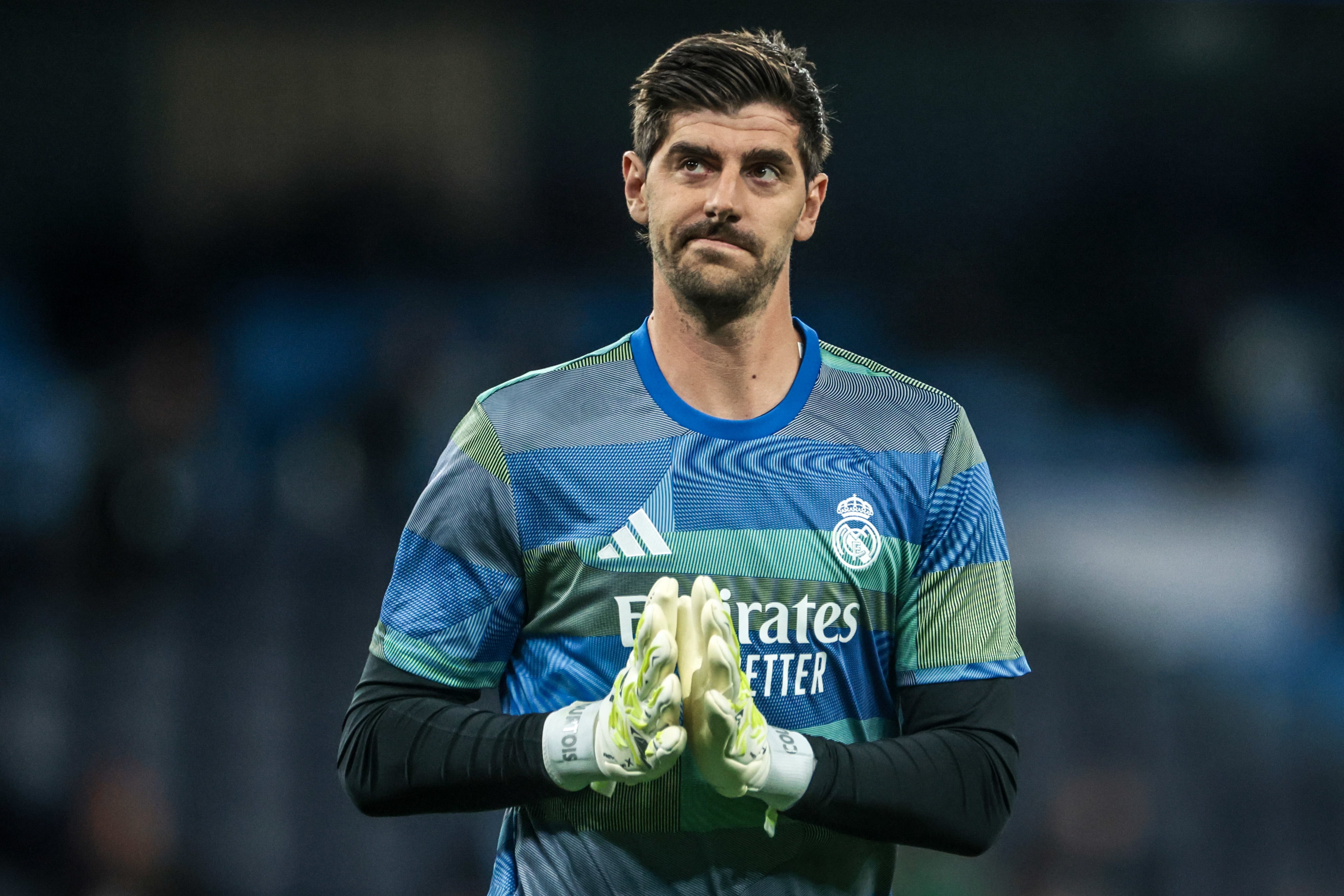 Courtois durante el partido frente al Manchester City