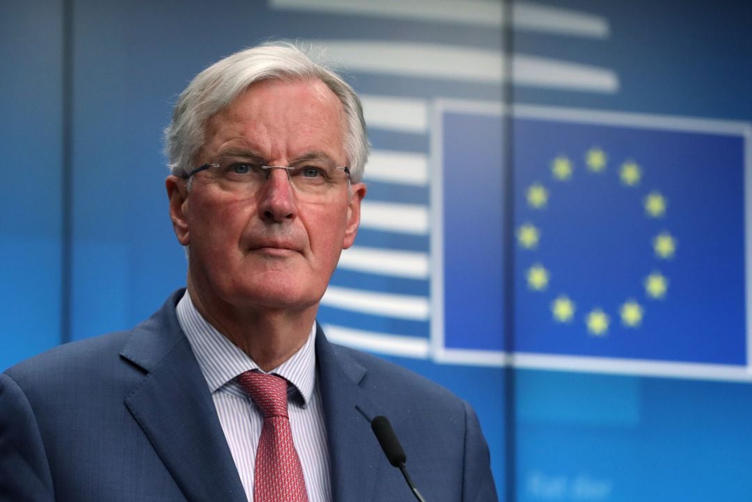 El negociador sobre el &#039;brexit&#039; de la Unión Europea, Michel Barnier, en la rueda de prensa que ha concedido en Bruselas 