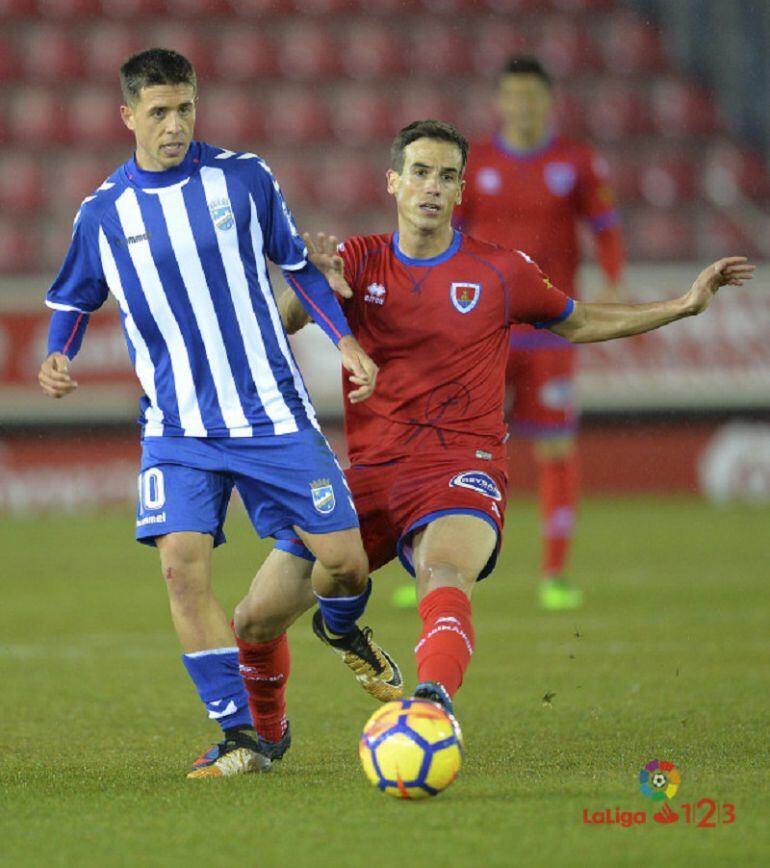 Alberto Noguera en una de sus últimas apariciones frente al Numancia